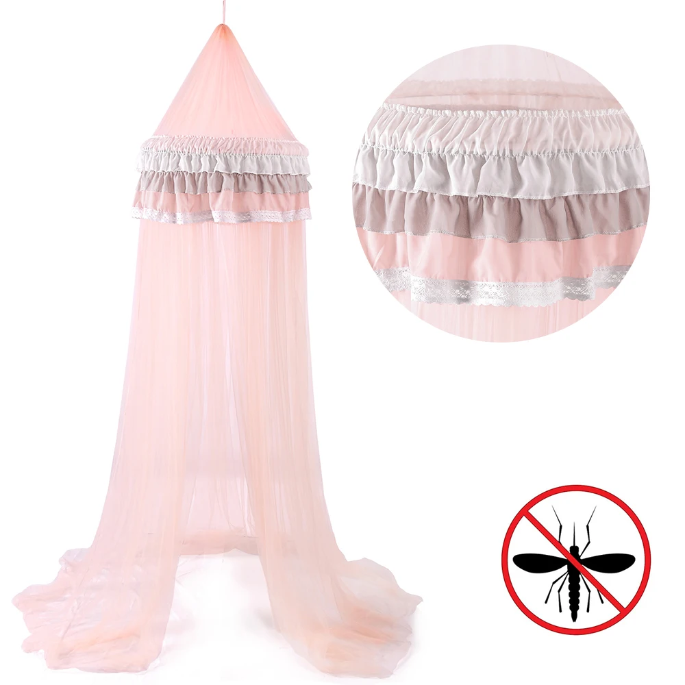 

Urijk Hanging Princess Dome Mosquito Nets Lace Mosquito Net Kids Bed Curtain Canopy Photography Props Ins Style Bedcover