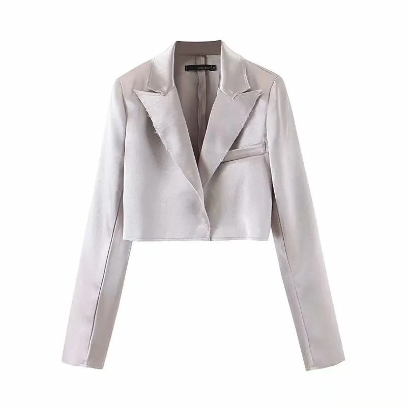 

Europe And America Short Metal Color Small Suit Women's 2019 Autumn And Winter Versatile Fashionable Fur Trim Loose-Fit Coat Wom