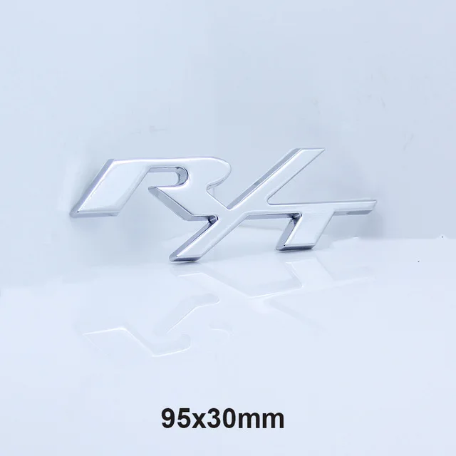 RT chrome Хромированная эмблема R/T SRT SXT6 SRT8, красная наклейка на багажник автомобиля для Dodge Crab Sebring Jeep Compass Grand Cherokee Wrangler - Цвет: RT chrome