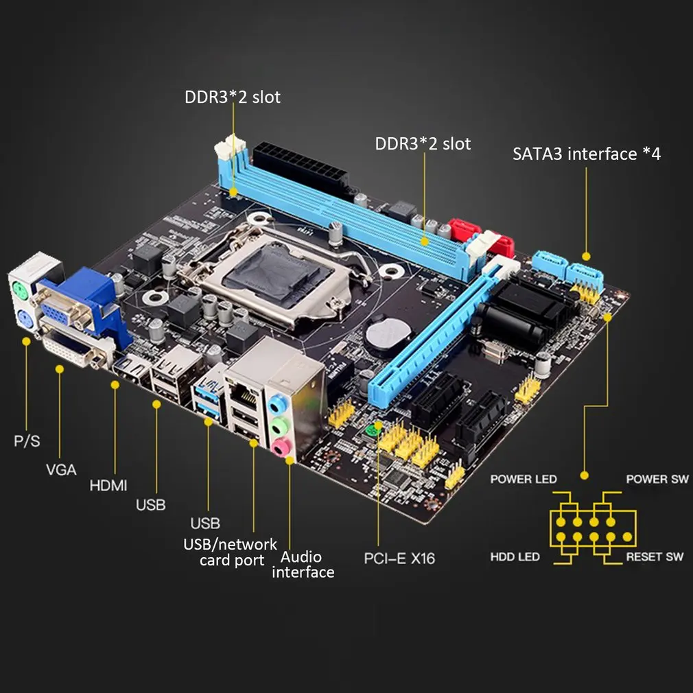 Для Intel H81 настольная материнская плата H81 разъем LGA 1150 i3 i5 i7 DDR3 16G USB3.0 SATA2.0 материнская плата процессора Поддержка HDMI VGA выход