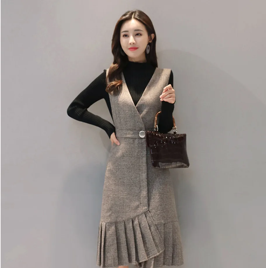 

Nb122 [Fire Kiss] 2019 Autumn Popular Elegant Slim Fit Slimming Elegant Mid-length Set