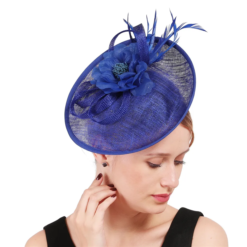 Элегантный женский головной убор millinery, праздничный головной убор, головной убор из перьев Кентукки, головной убор Sinamay, головной убор XMF325