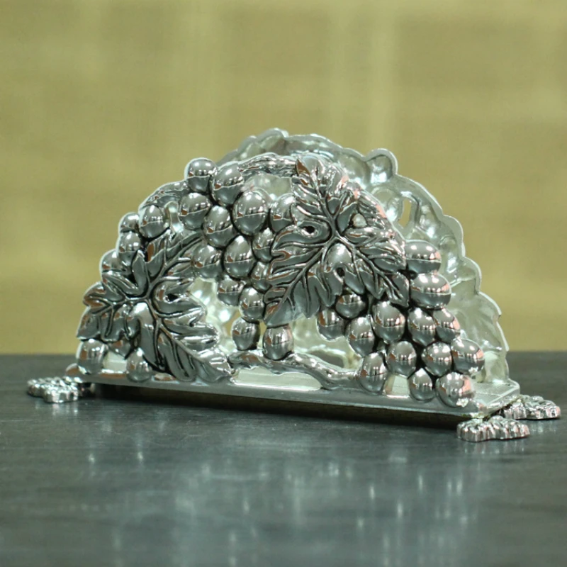 

Silver plated grape rack, napkin rack, paper towel rack, natural wind, high-grade European home, iron paper rack