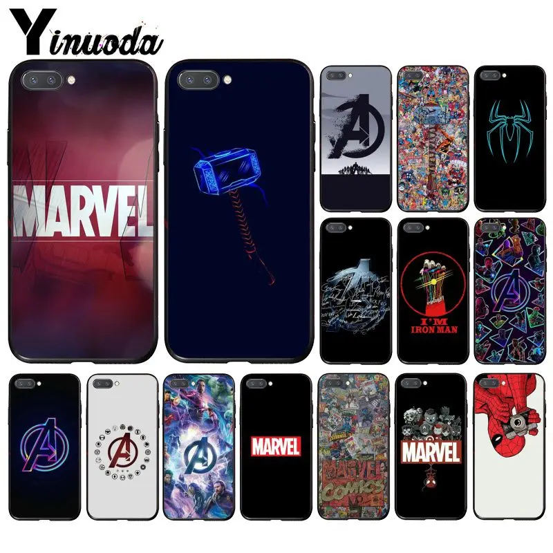 Yinuoda Marvel Мстители логотип Железный человек паук чехол для телефона huawei Honor 8A 8X9 10 20 Lite 7A 5A 7C 10i 20i