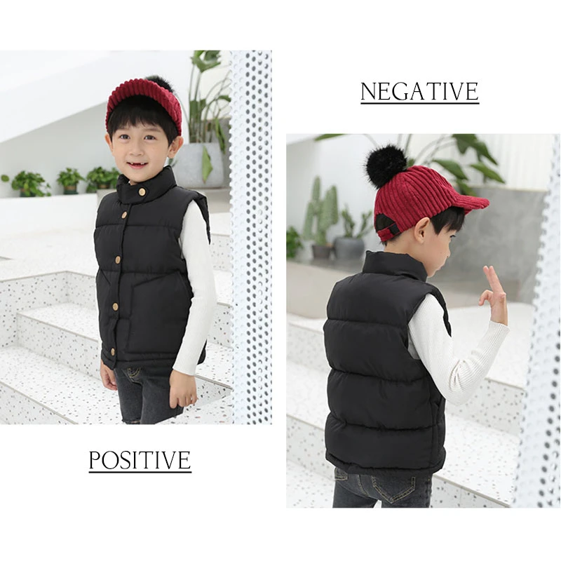 Autumn Winter Warm Thicken Down Vest Jacket For Girls Coat Baby Boys Windproof Jacket Kids Outerwear Children Clothes