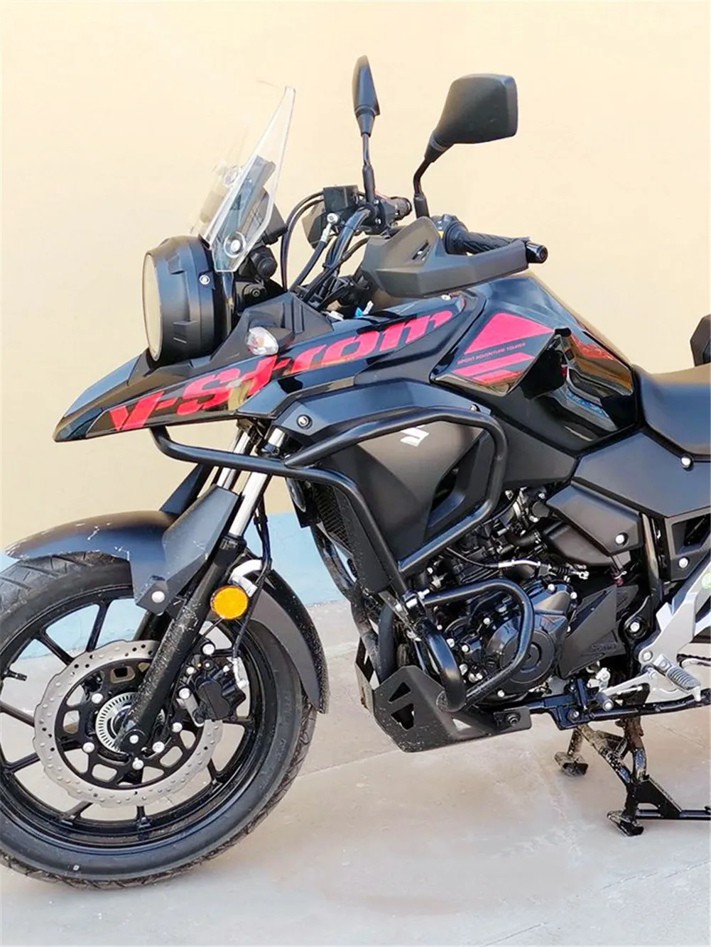 

For Suzuki V-Storm DL250 2016 2017 Upper + Lower Engine Guard Highway Freeway Crash Bar Fuel Tank Protector VSTORM DL 250 16 17