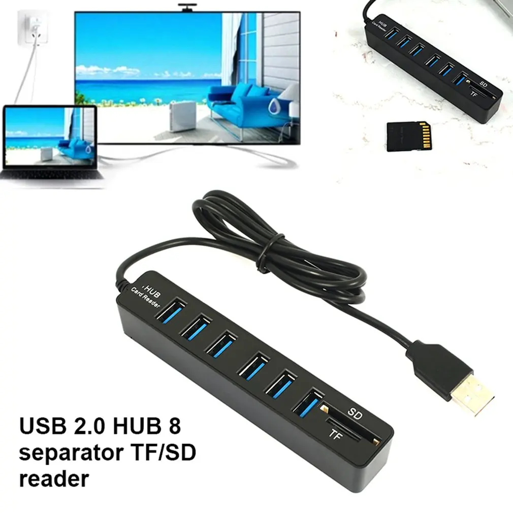 Мини-usb-концентратор 3,0 Мульти USB 3,0 usb-хаб 3 порта концентратор с TF SD кардридер 6 портов 2,0 Hab адаптер для ПК Аксессуары