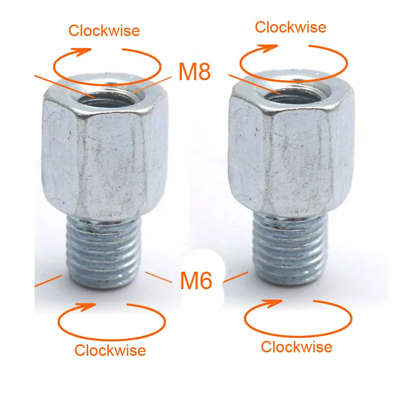 Пара адаптеров для заднего зеркала скутера мотоцикла M10 10 мм M8 8 мм 6 мм по часовой стрелке против часовой стрелки правая левая рука резьба изменение винт - Цвет: M8-M6 (2X RR)