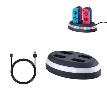 

4-in-1 Charging Stand Portable Charging Dock for Switch Joy-con Pro Game Controller Fast Charging Station Charger Base with Indi