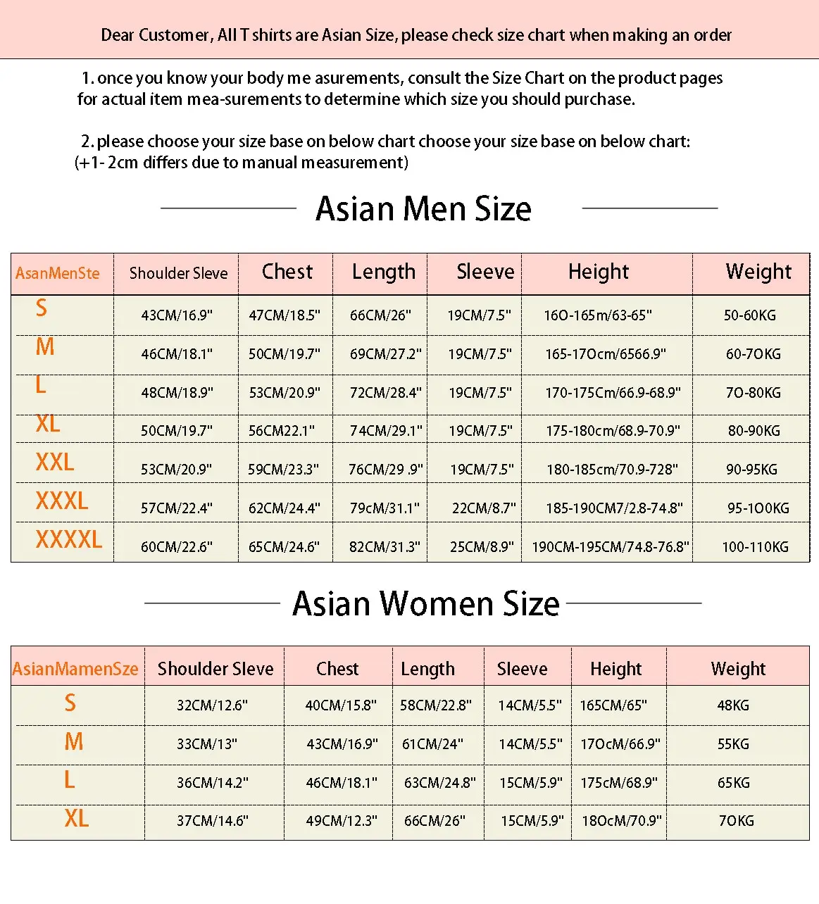 Arrow Clothing Size Chart