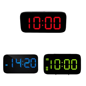 

Digital LED Alarm Clock Large Screen Snooze USB Charging Battery Powered Voice Control Electric Desktop Clocks
