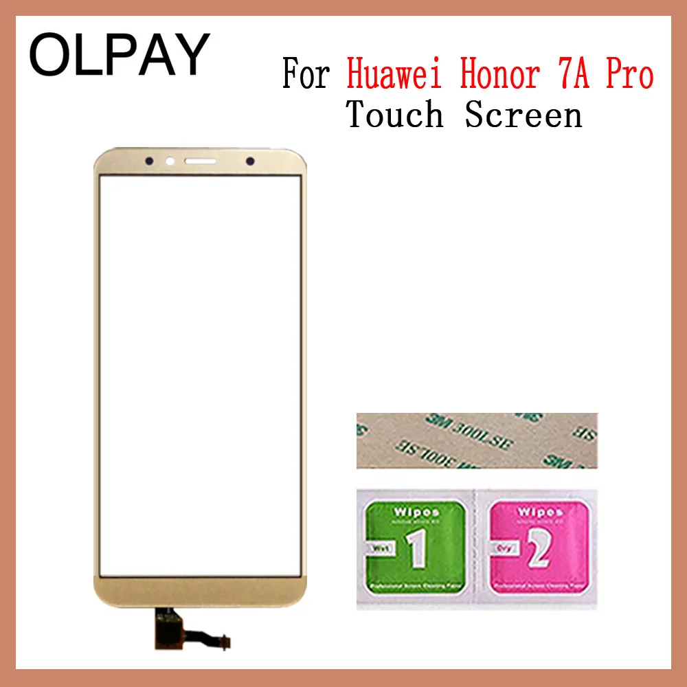 Gold No Tools Мобильный телефон 5," дюймовый сенсорный экран для HuaWei Honor 7A Pro AUM-L29 сенсорный экран дигитайзер Панель переднее стекло объектив сенсор - Цвет: Gold No Tools