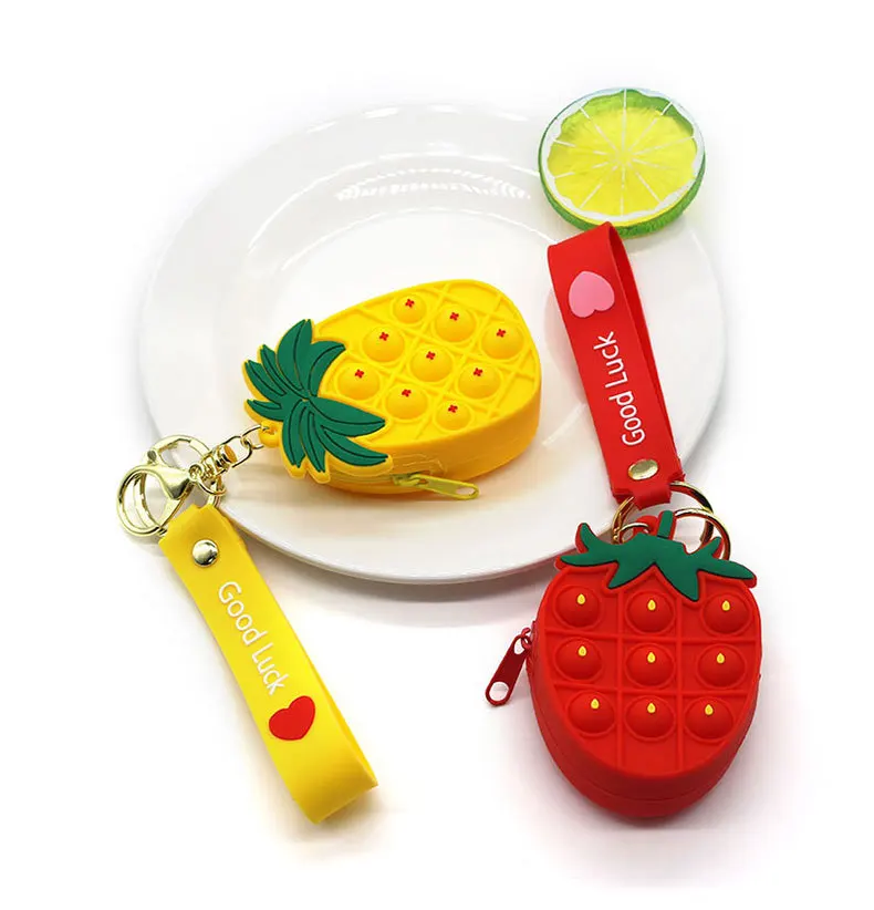 Fashion Poppet Push Bubbles Toy Rainbow Unicorn Kawaii Coin Purse Children Wallet Ladies Bag Silica Gel Simple Dimple Fidget Toy
