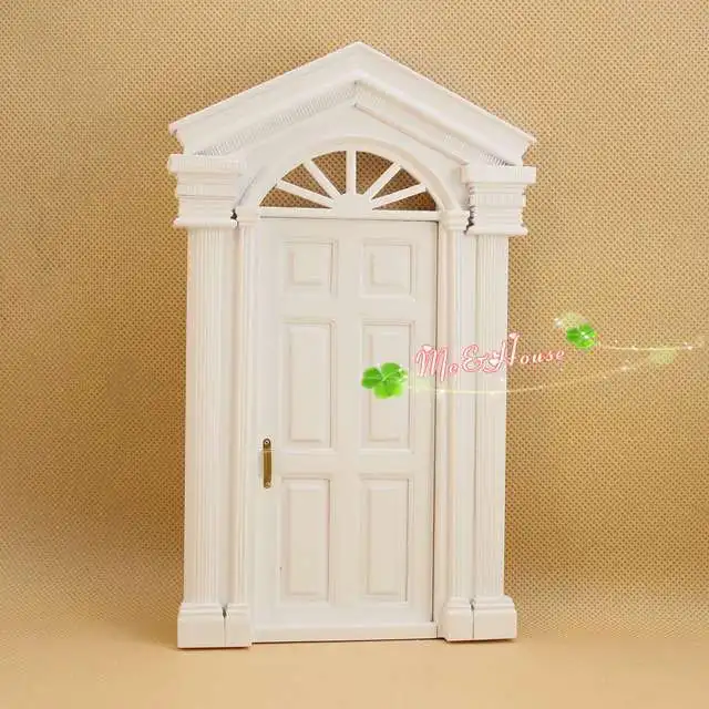 1:12 Кукольный дом аксессуары для мини-мебели DIY транца роскошные деревянные двери белая краска распыления