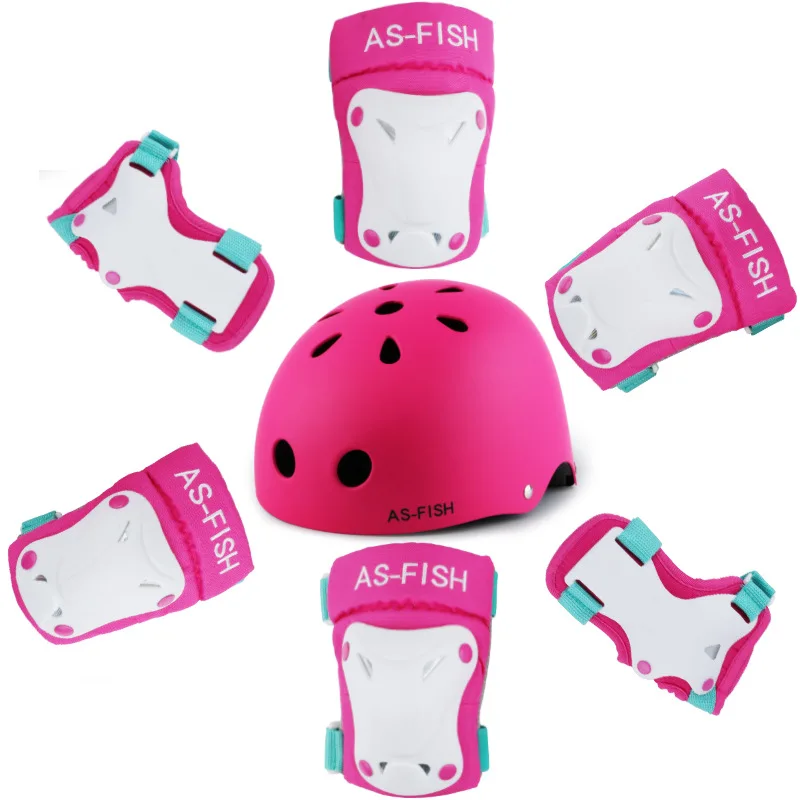 Set Children Roller Skating Protective Gear Kids Skateboarding Balance Car Elbows Knee Pads Cycling Helmet Wrist Protection