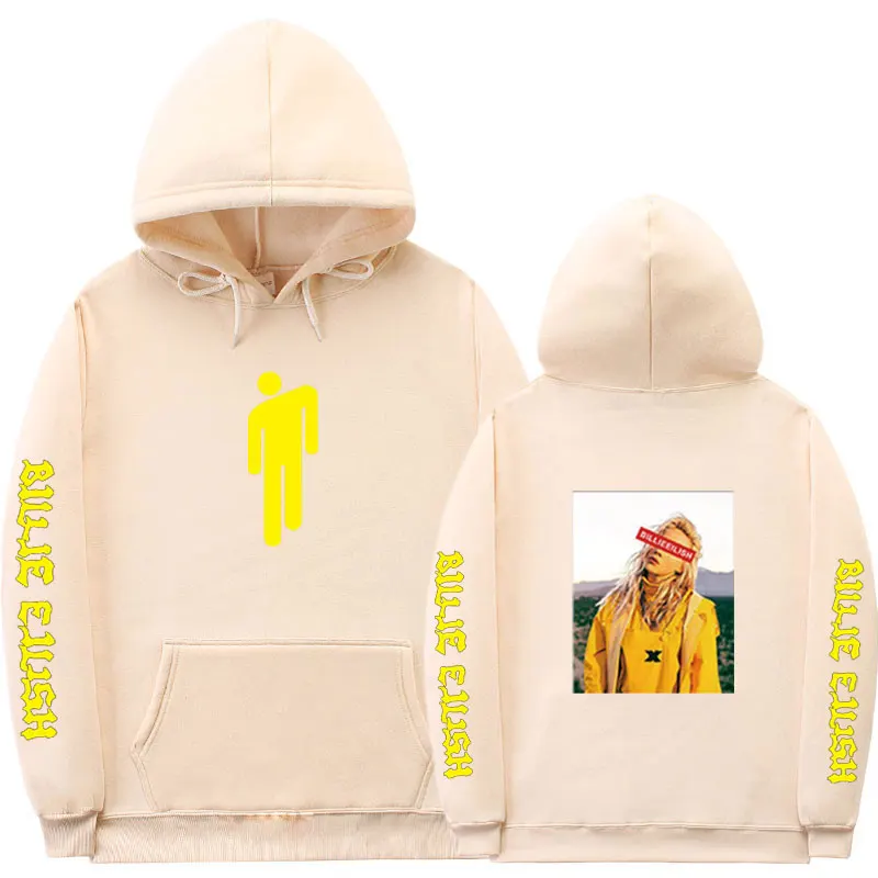 Billie Eilish толстовки наборы спортивный костюм для мужчин с капюшоном Мужские повседневные осенние зимние теплые толстовки спортивные штаны набор для мужчин и женщин хип-хоп костюм - Цвет: Khaki MS532