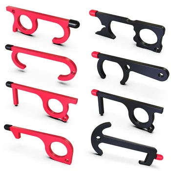 

12Styles Convenient Portable Alloy Press Elevator Tool Hygiene Hand Antimicrobial Brass EDC Door Opener Door Handle Key