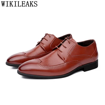 

Brogues Evening Dress Wedding Shoes For Men Fashion Italian Suit Shoes Mens Classic Shoes Giày Nam Scarpe Uomo Eleganti Zapatos