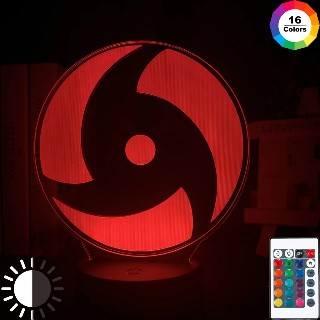 Светодиодный ночник Наруто мангкё Sharingan Naka японский аниме украшение комнаты для