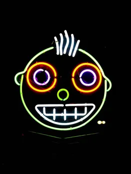 

Neon Sign For Round Smiley nerd face Commercial Beer Lamp resterant light Real Glass Neon Shopping Hall Sign enseigne lumineuse