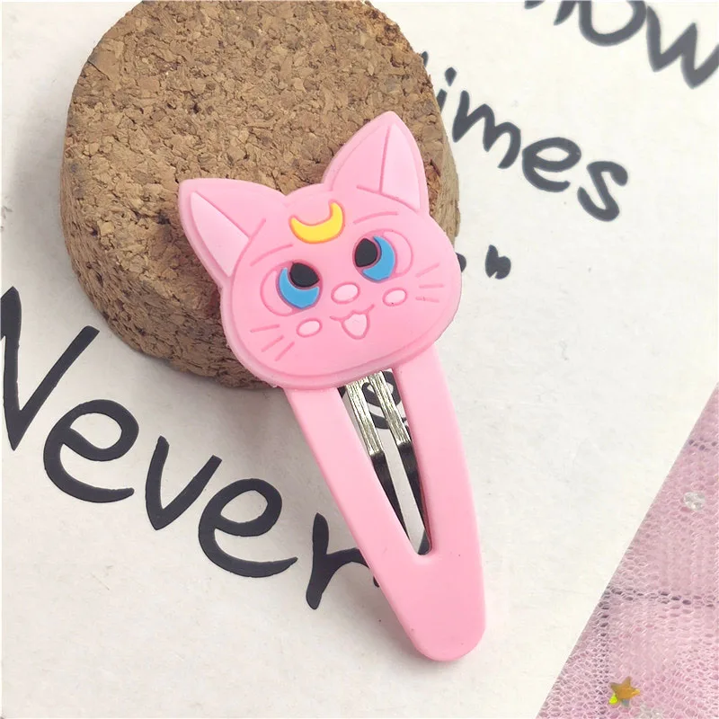 Pink 10 шт./лот, милые элегантные заколки для волос с котом для девочек, милые головные уборы, резинки для волос, ВВ заколка для волос, аксессуары - Color: Pink