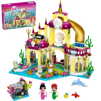 

Compatible Lepining Friends Arrival Princess Ariel's Palace Of The Sea Mermaid Building Blocks Toy Kit DIY Educational Gifts