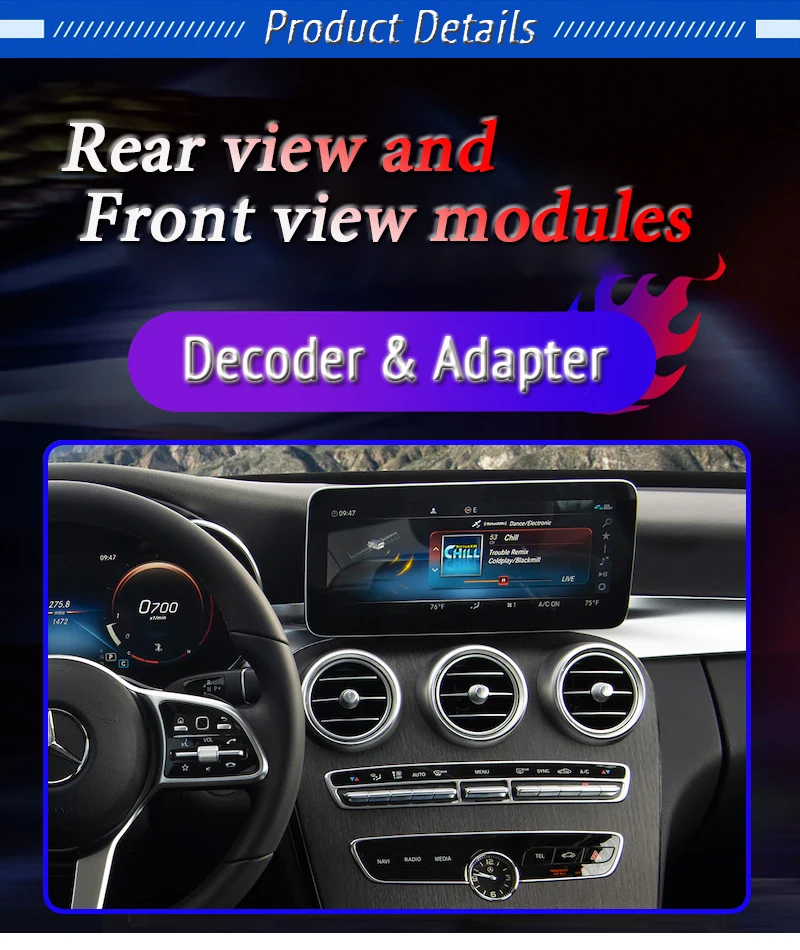 Front Rear View Camera Decoder For Mercedes-Benz C-Class W204 W205 2012~2020 Original Car Screen Display Upgrade Parking Adapter GFC