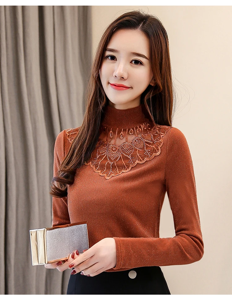 Blusas mujer de moda однотонная корейская модная одежда harajuku женские топы размера плюс 4XL 5XL с длинным рукавом 7713 50