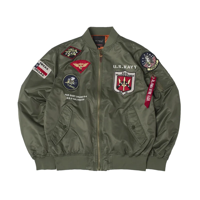 Осенняя мужская куртка США air force pilot Куртка бомбер ma-1 лоскутный бомбер Толстая куртка бейсбольное водонепроницаемое пальто
