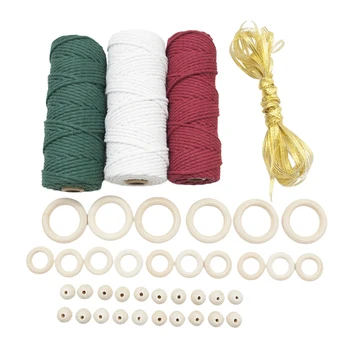 

43Pc Macrame Cord 3mm Natural Cotton Rope String for Wall Hanging, Plant Hangers