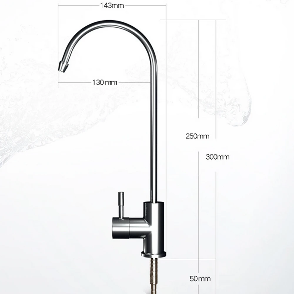 Kitchen Faucet 1/4 Inch Drinking Water Filter Faucet Reverse Osmosis System 360 Rotation Stainles Steel Sink Faucet Purifier 3