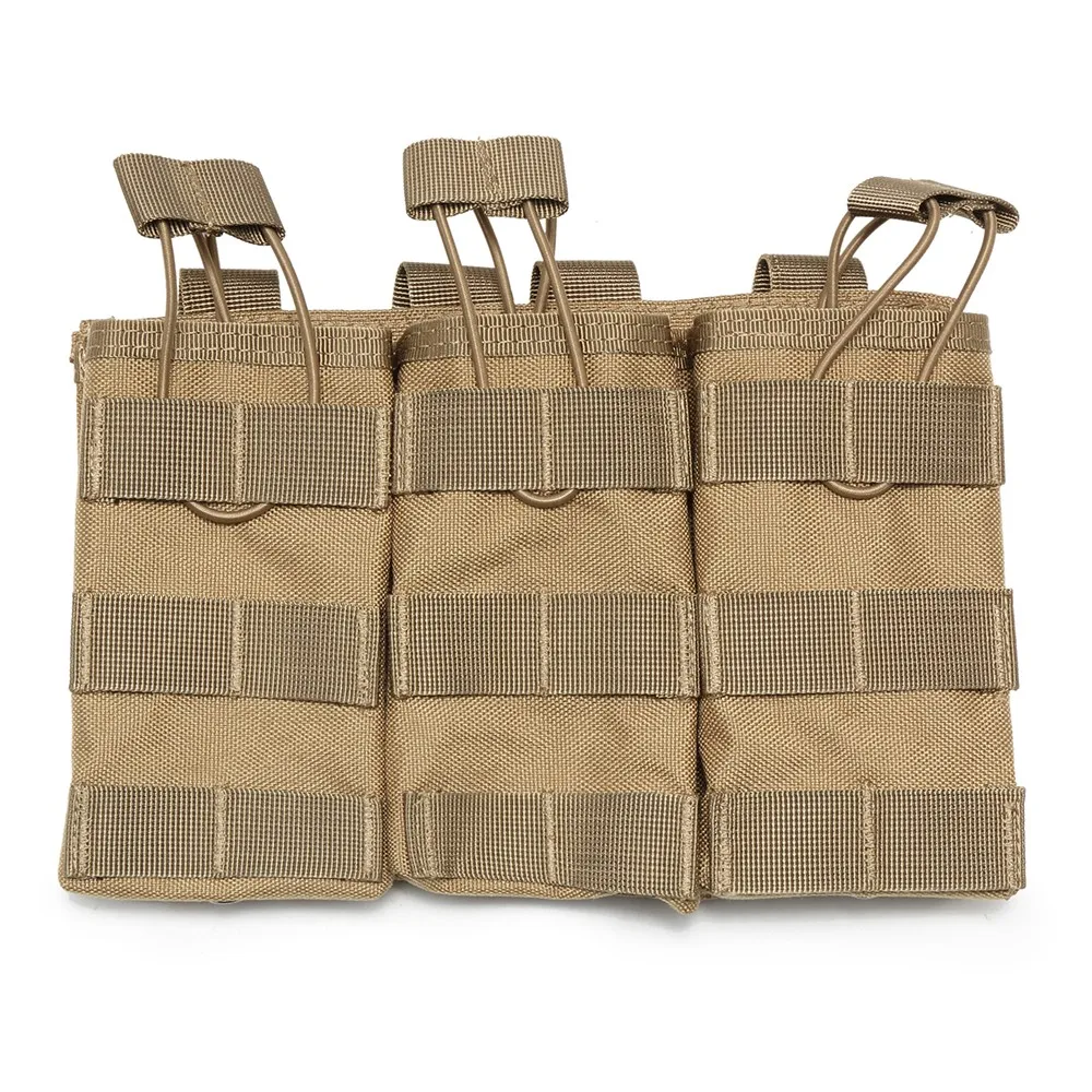 tan-triple Molle подсумок Тактический Двойной тройной военный Пейнтбольный жилет для техники охотничьи принадлежности Универсальный Mag сумка картридж - Цвет: tan-triple