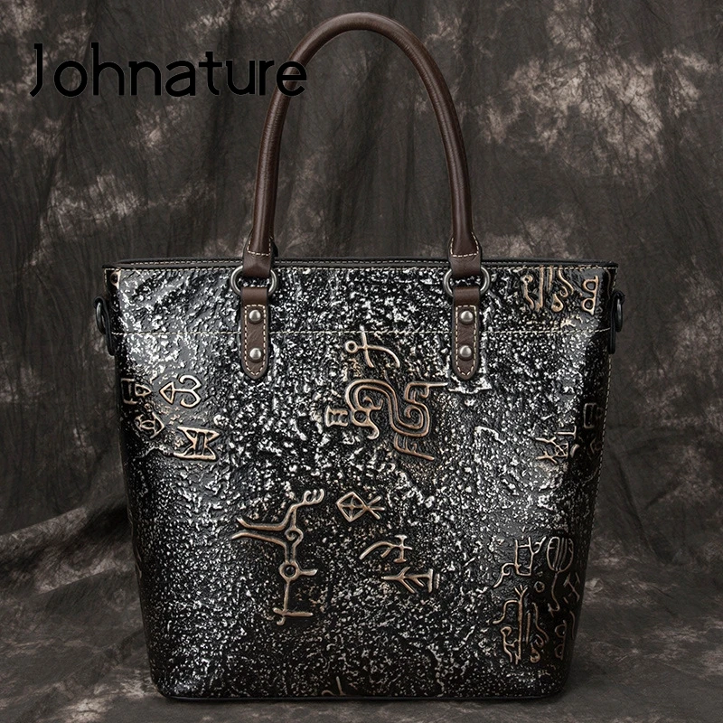 Женская сумка тоут из натуральной кожи Johnature повседневная винтажная