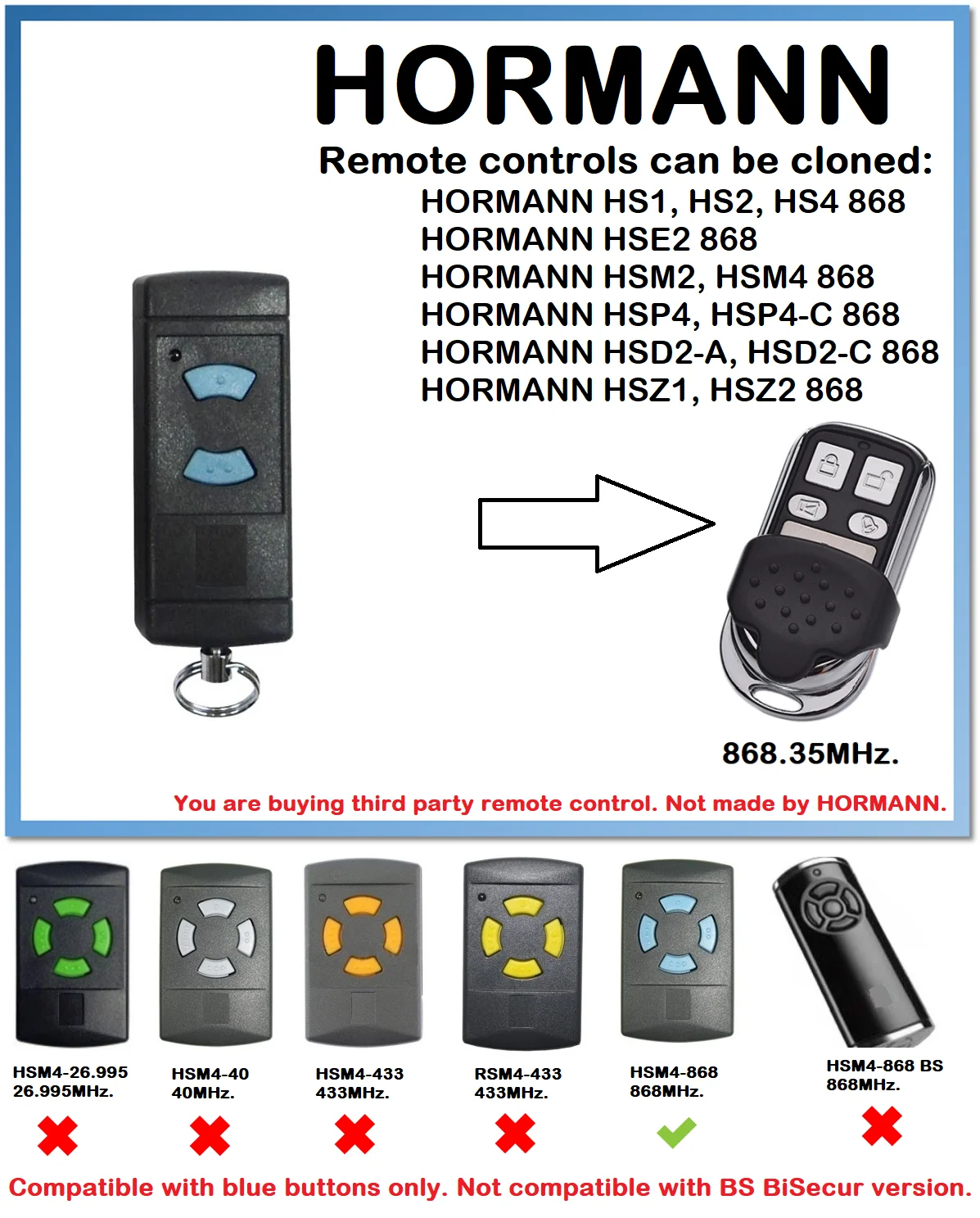 HORMANN HSM2 HSM4 пульт marantec Digital 384 D302 D304 868 МГц дистанционный Замена 868,3 МГц пульт дистанционного управления передатчик для ворот гаража
