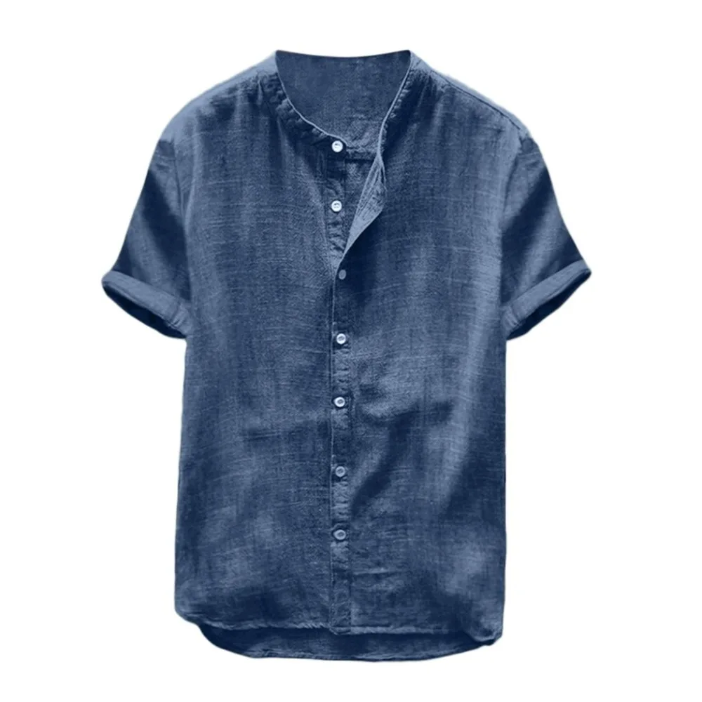 Осенняя повседневная мужская рубашка, Chemise Homme, хлопковая, льняная, одноцветная, с длинным рукавом, на пуговицах, с карманом, свободная рубашка, блузка, топы, повседневная одежда