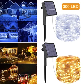 

Newest Solar Stringlights 300 LED Fairy Light Garland Decoration for Garden Yard Christmas Party