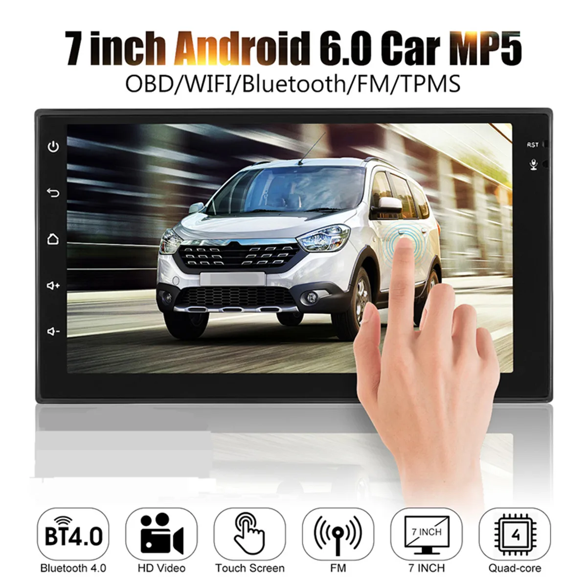 

Car MP5 Player For Android 7 Inch 2 Din HD Touch Screen WIFI bluetooth 4.0 Mirror Link Car Black MP5 Player OBD Car Stereo Radio