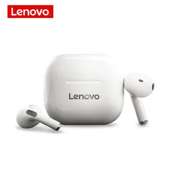 Lenovo-auriculares inalámbricos LP40 TWS con bluetooth 5,0 cascos estéreo HD con micrófono y Control táctil, 300mAh