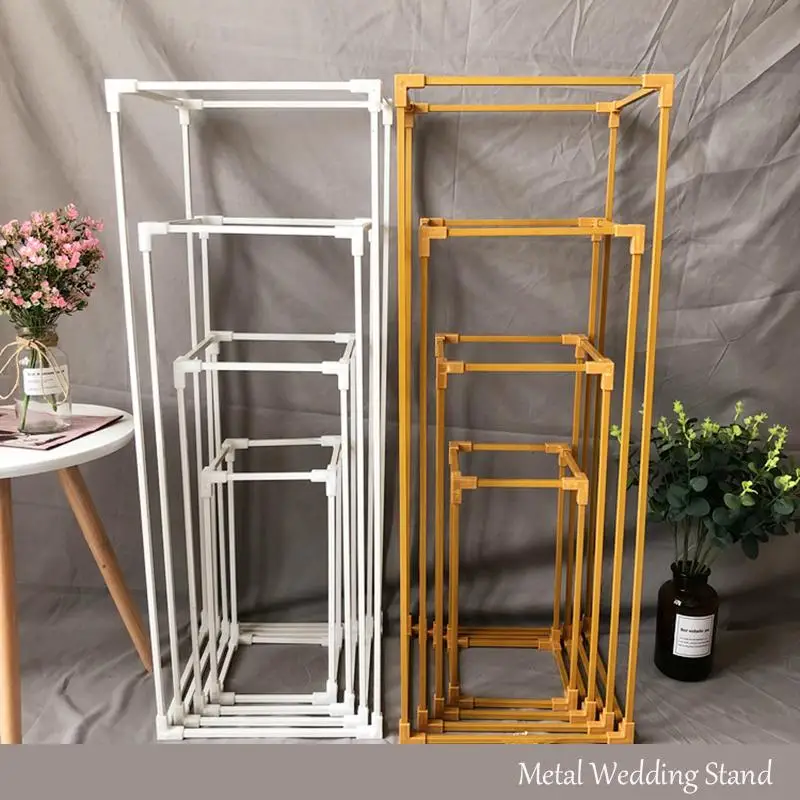 60/80/100CM Wrought Iron Metal Geometric Flower Frame Wedding Decoration Road Leads Gold Flower Stand Party Wedding Props Shelf 60/80/100CM Wrought Iron Metal Geometric Flower Frame Wedding Decoration Road Leads Gold Flower Stand Party Wedding Props Shelf