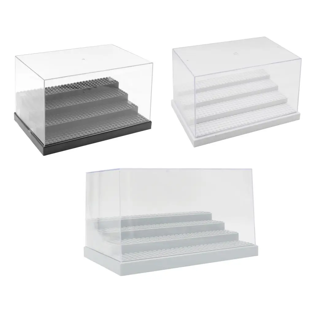 Large Transparent 4 Step Acrylic Dustproof Display Case Storage Box 25x17x14.5cm fit Animal Model Figures Comic Heros