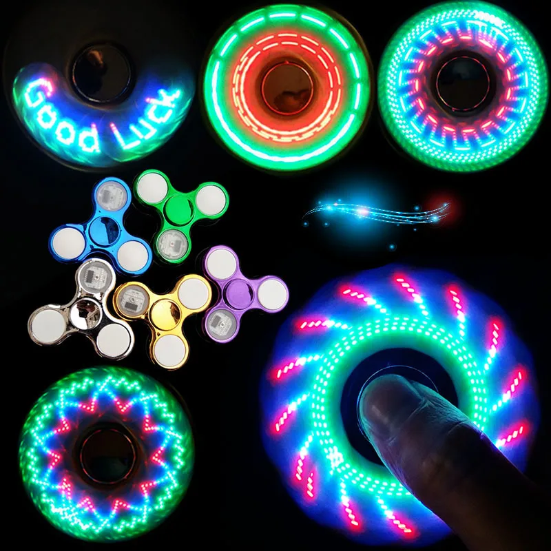 

LED Colorful Fidget Spinner 608 Smooth Bearing LED Pattern Glow Hand Spinner Gryo Toys for Children Adult Stress Relief Toy Gift