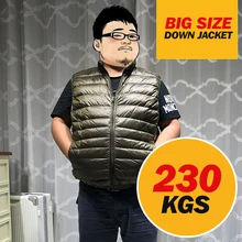 Белый утиный пух, большой размер, мужской жилет, пуховик, зимнее пальто, мужская куртка на утином пуху