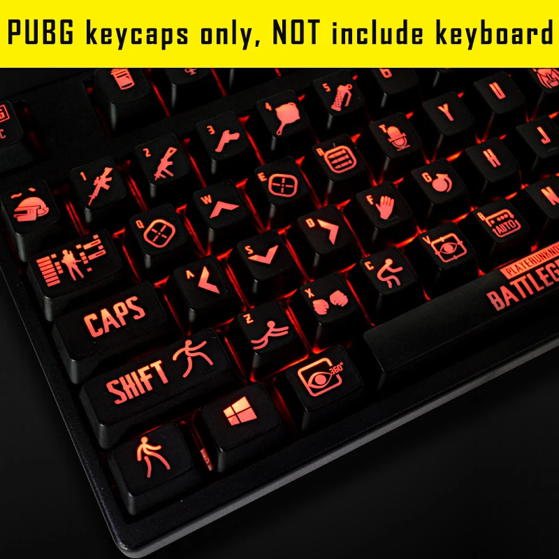  PUBG Keycaps for Mechanical Keyboard MX Switches BattleGround Keycaps Double Shot ANSI Layout