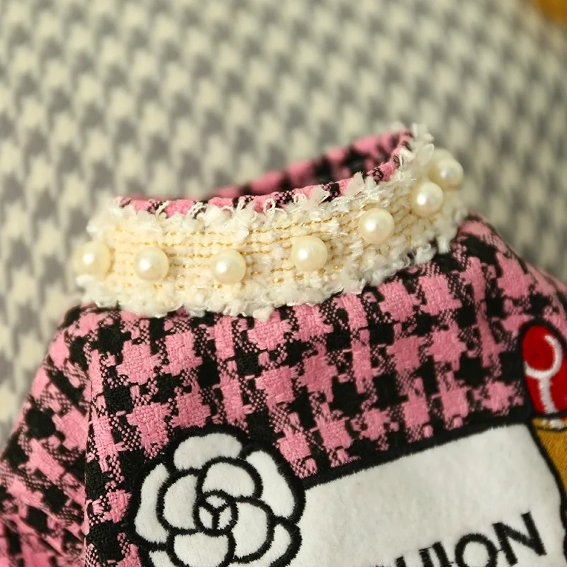 珍珠花边香风呢子裙4