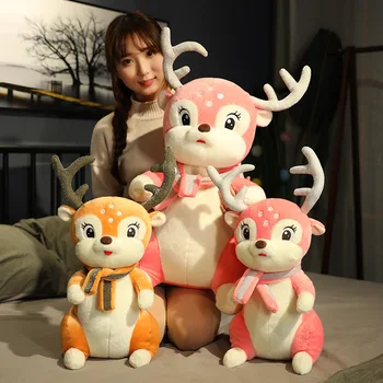 

40-80cm Lifelike Sika Deer Plush Toy Soft Stuffed Cartoon Animal Giraffe Doll Baby Accompany Pillow Kids Girls Birthday Gifts