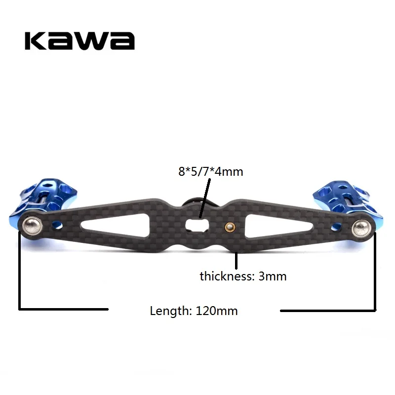 Kawa1pc Fishing Reel Handle Carbon Fiber Handle With Alloy Knob Rocker Accessory Hole size 8X5/7x4mmm Suit for A / D /S
