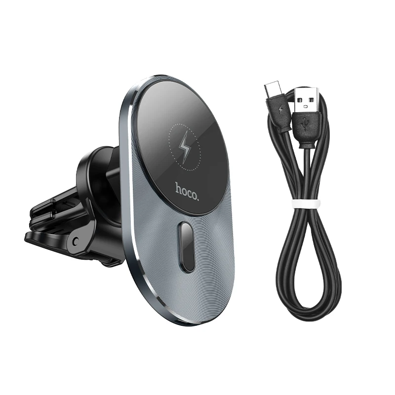 Hoco 15W Magnetic Wireless Air Vent Charger For iPhone 13 12 Pro Max Business Style Wireless Charger in Car Fast Charging Holder