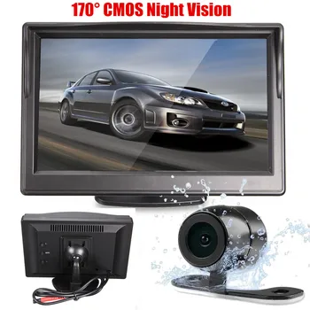 

5 Inch TFT LCD Display Monitor Car Rear View Backup Reverse Monitor Screen + HD Parking Camera Night Vision