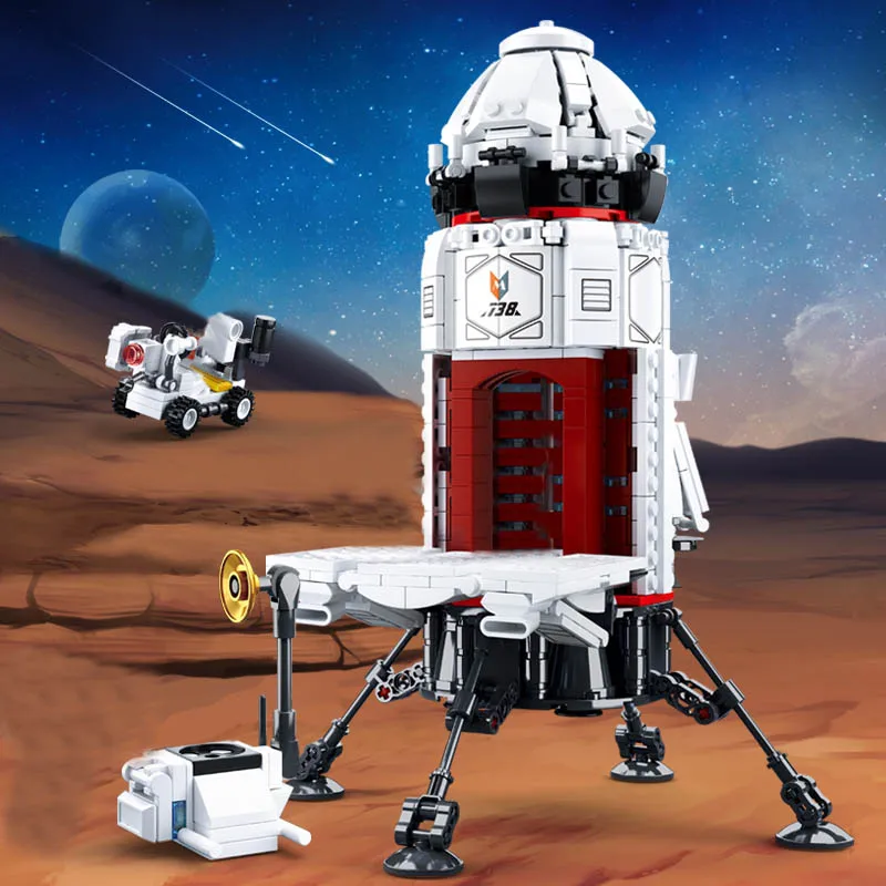 

Space Station Rocket Compatible Legoingly lunar lander Spaceship Space Shuttle Ship Figures Model Building Blocks Bricks toys