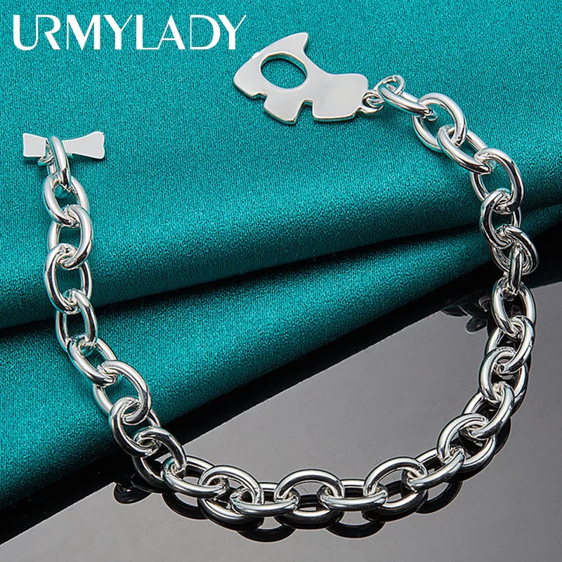 Браслет-цепочка URMYLADY для женщин и мужчин из серебра 925 пробы с изображением милой